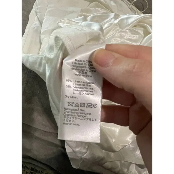 NWOT Madewell Size 4 One-Shoulder Midi Dress White Linen Slit Beachy Wedding - Picture 14 of 14